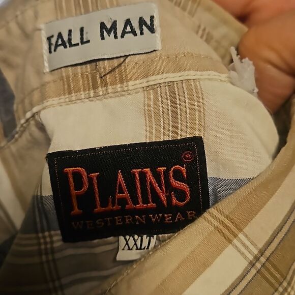 Plains Western Wear Long Sleeve Snap Button Down Shirt Size XXLT - Picture 7 of 7